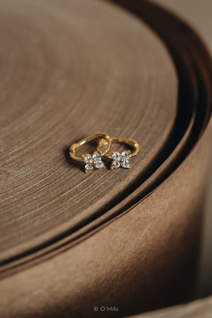 Kristallblüten Creolen – Bild 2