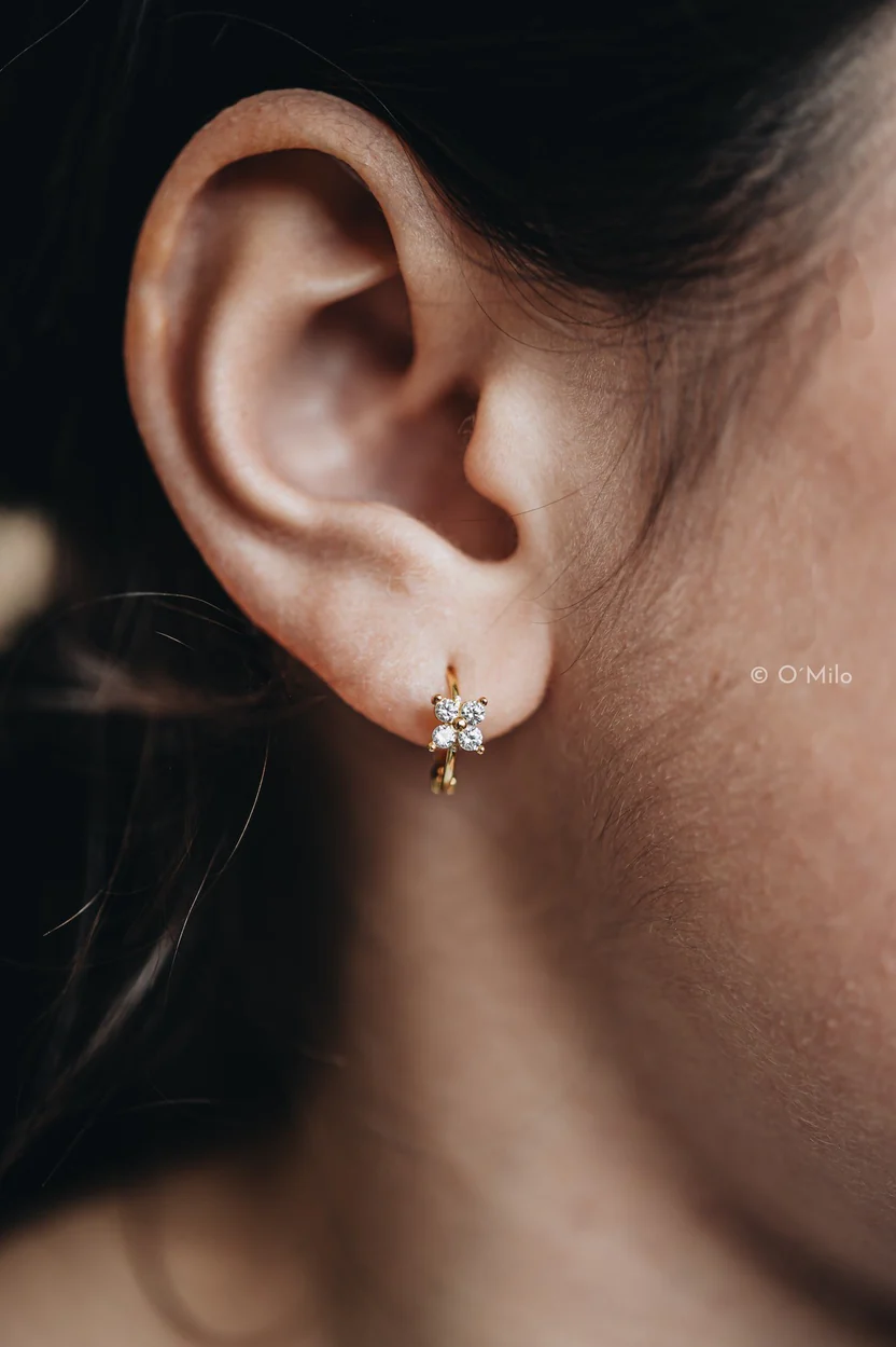 Kristallblüten Creolen – Bild 3