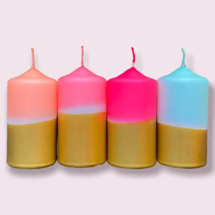 Dip Dye Glow Warm Star 4er Kerzenset