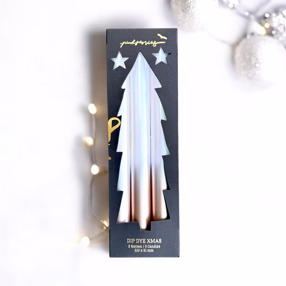 Dip Dye X-Mas Super Glamorous 3er Kerzenset – Bild 2