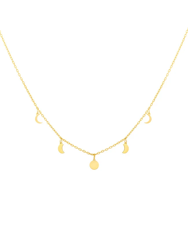 Halskette mit fünf Mondphasen-Anhängern
