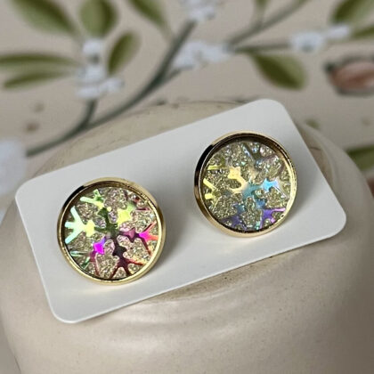 Eiskristallblüten Ohrstecker Weiß