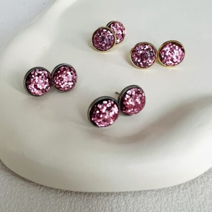 Konfetti Ohrstecker Rosa