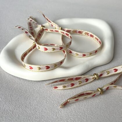 Stoff-Armband Winterherz