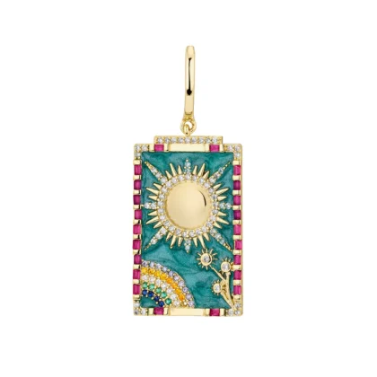 Sonne-Tarotkarte Creolen-Ohrhänger