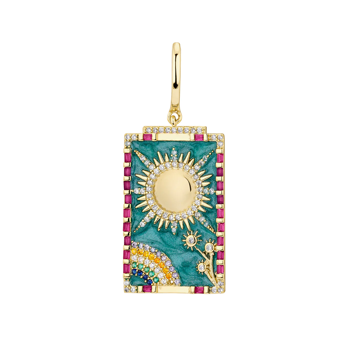 Sonne-Tarotkarte Creolen-Ohrhänger