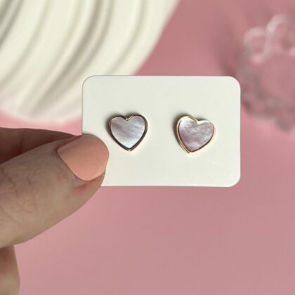 Perlmutt Herz Ohrstecker