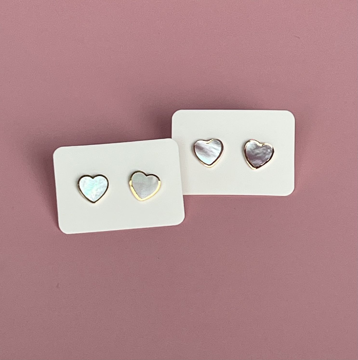 Perlmutt Herz Ohrstecker – Bild 2