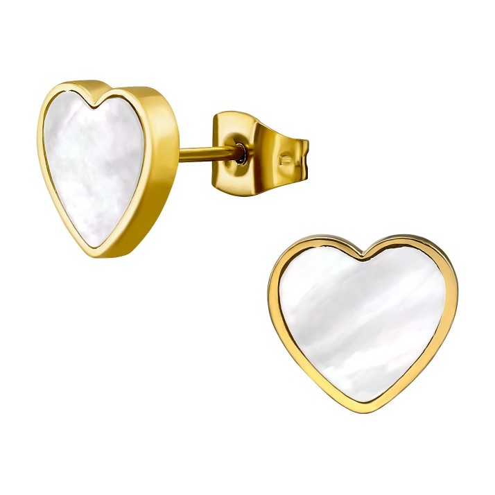Perlmutt Herz Ohrstecker – Bild 4