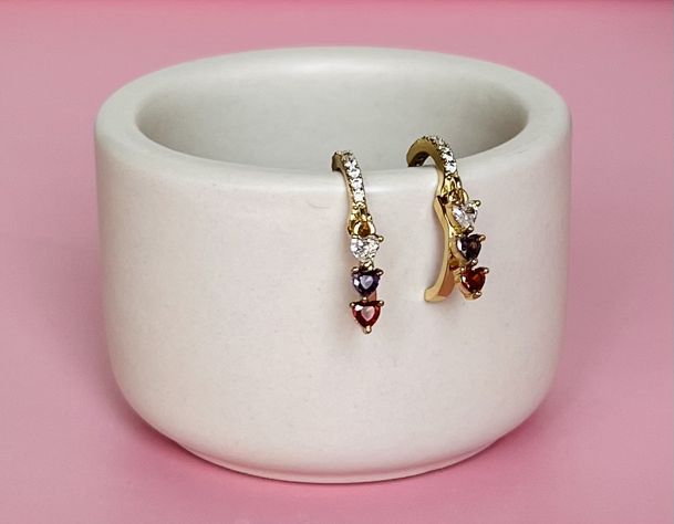 Triple Hearts Ohrringe – Bild 2